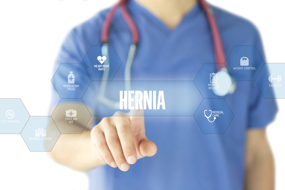 HERNIA Concept on Interface Touch Screen.